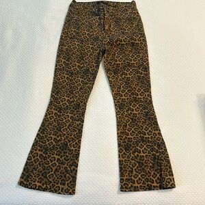 7 For All Mankind Leopard Print Crop Jeans.  EUC